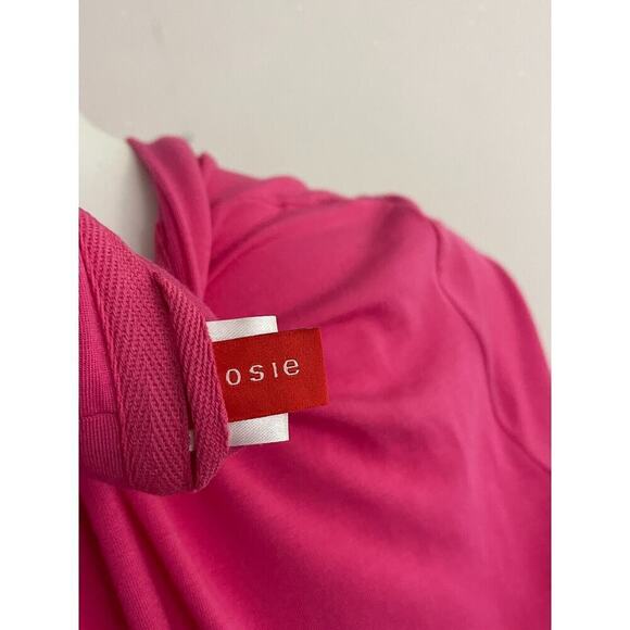 Josie Natori S Robe Pink Modal Jersey Stretch Long Sleeve Knee Length - Picture 7 of 8